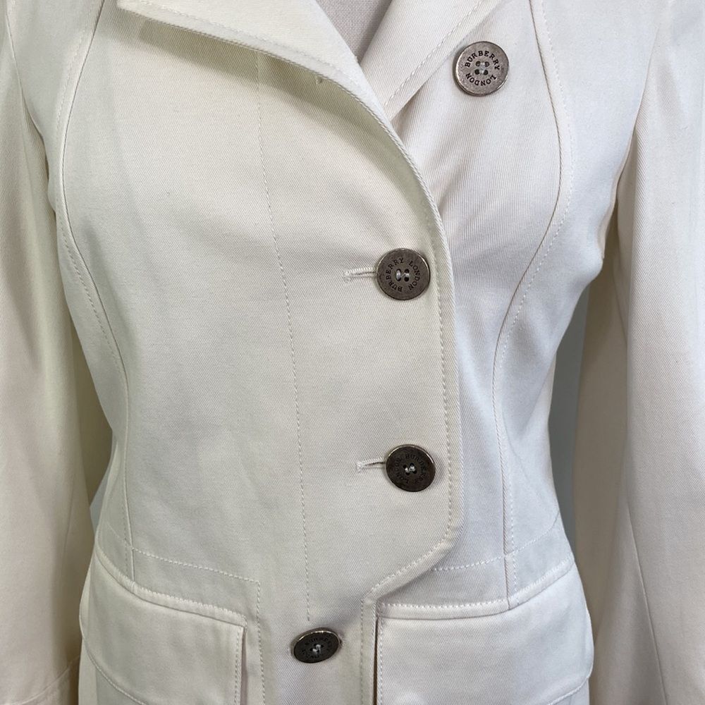 Burberry Cream High Neck Side Button Jacket - Picture 3 of 16